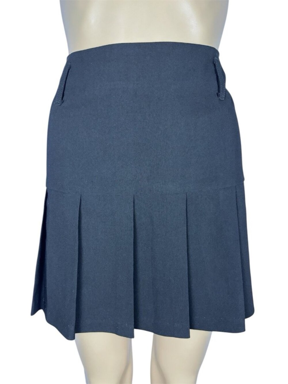 Vintage Tempted Hearts Women's Juniors' Pleated Mini Skirt Black Size 13 L